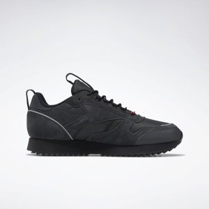 Adidasy Męskie Reebok Classic Leather Ripple Trail Szare/Czarne PL 31QJIYL